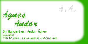 agnes andor business card