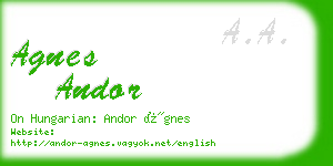 agnes andor business card